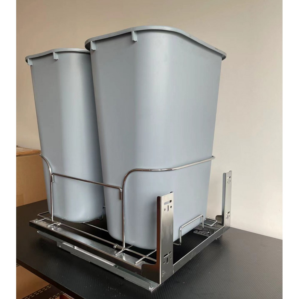 Undermount Slide Double 35L Pull Out Trash Bin PLT11435-2 Undermount Slide Double 35L Pull Out Trash Bin PLT11435-2