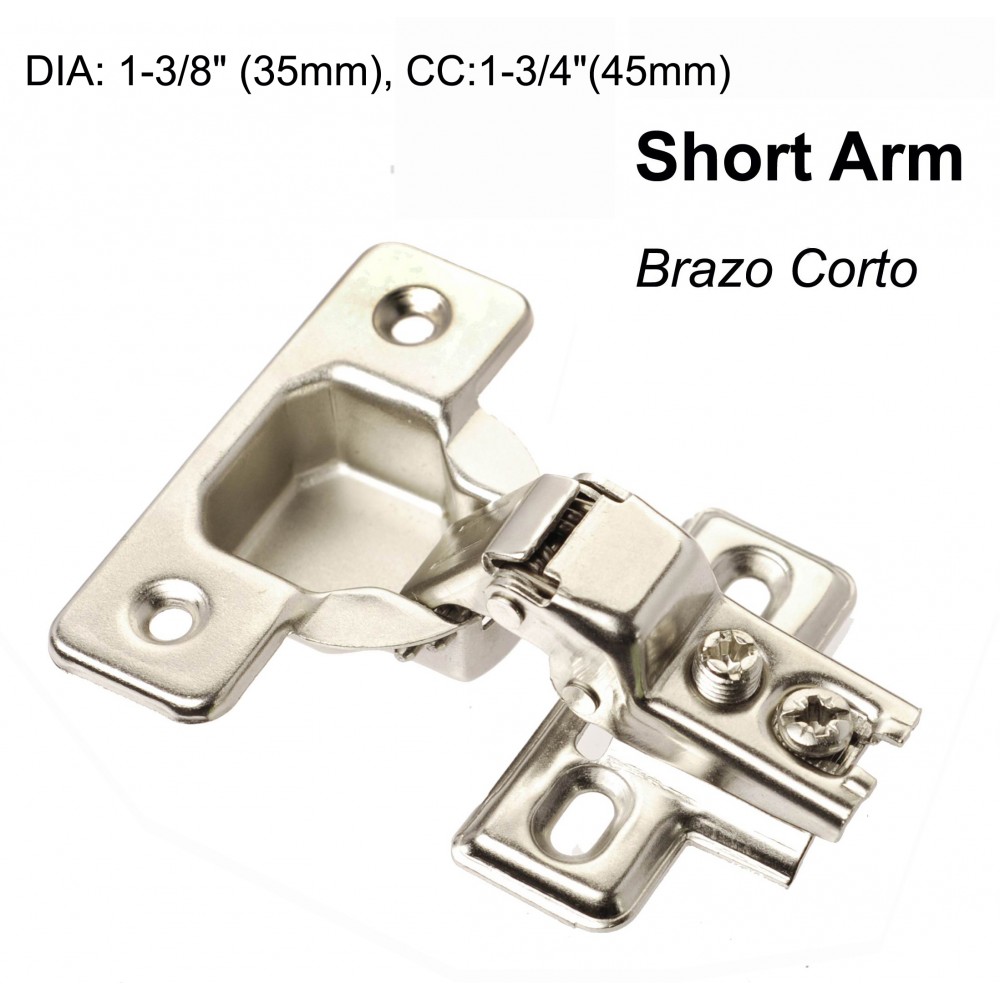 ☆1/2"-5/8" OVERLAY ADJUSTABLE, CABINET HINGE SHORT ARM 1907 1907N ☆1/2"-5/8" OVERLAY ADJUSTABLE, CABINET HINGE SHORT ARM 1907 1907N