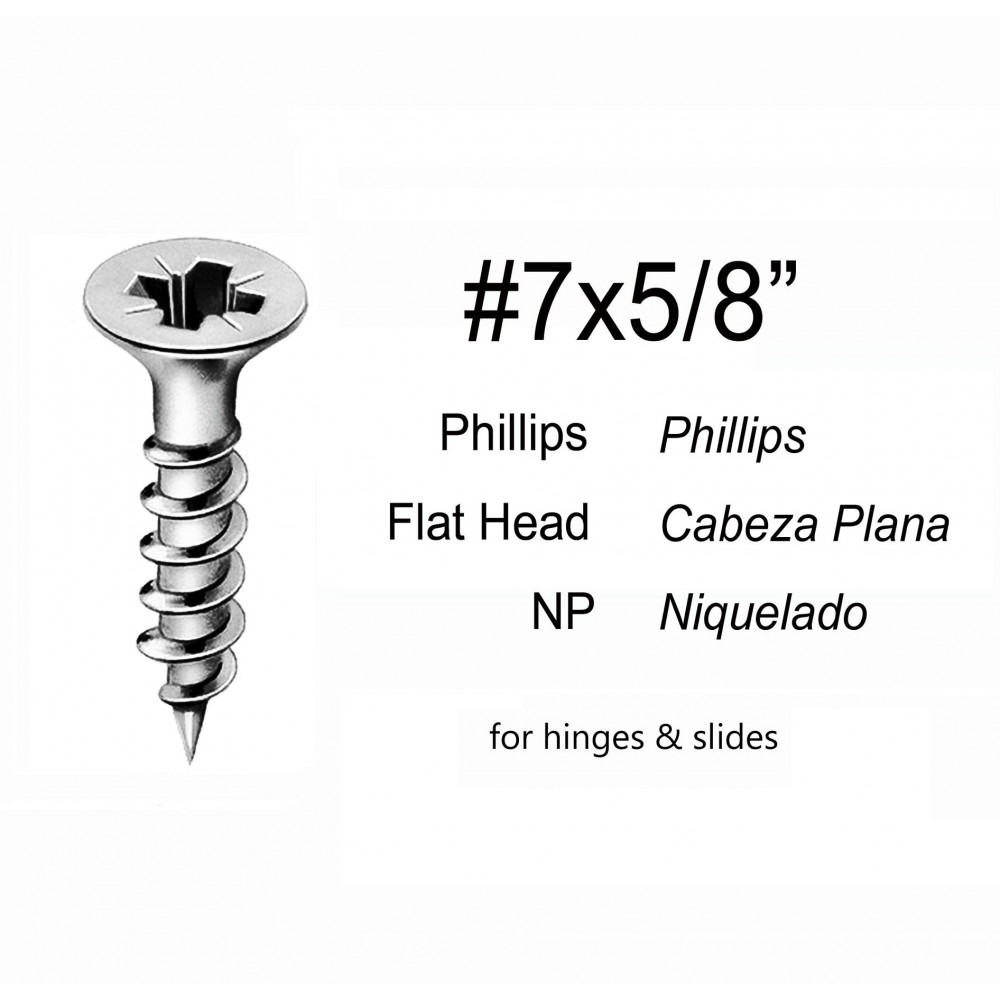 ▷S758 1000PCS/BOX, #7x5/8", Wood Screw Flat Head Phillips ▷S758 1000PCS/BOX, #7x5/8", Wood Screw Flat Head Phillips
