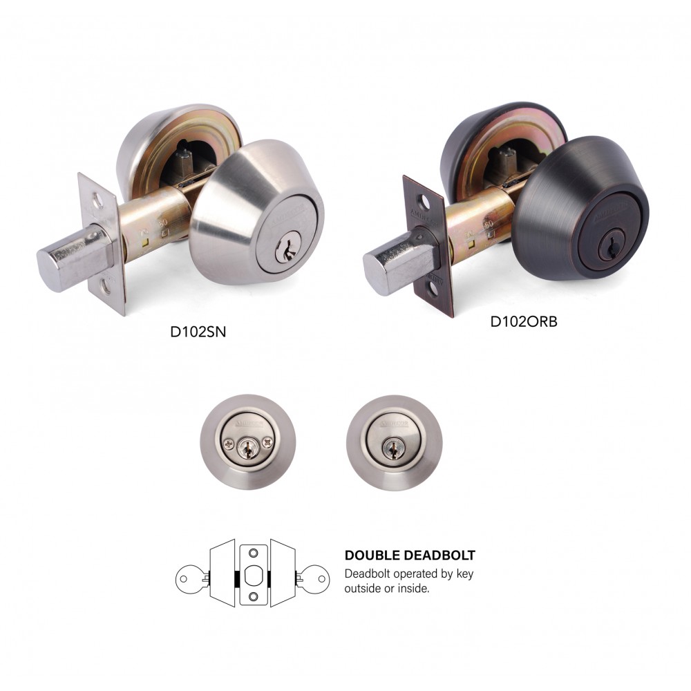 D102 D101  Amdecor Residential Double Deadbolt Single Deadbolt Entry Door Lock Set SN ORB Finish
